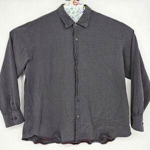 Tommy Bahama Shirt Mens XXL Button Up Casual Long Sleeve Preppy Gray FLAWS